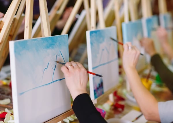 Painting at the art school. Painting Studio